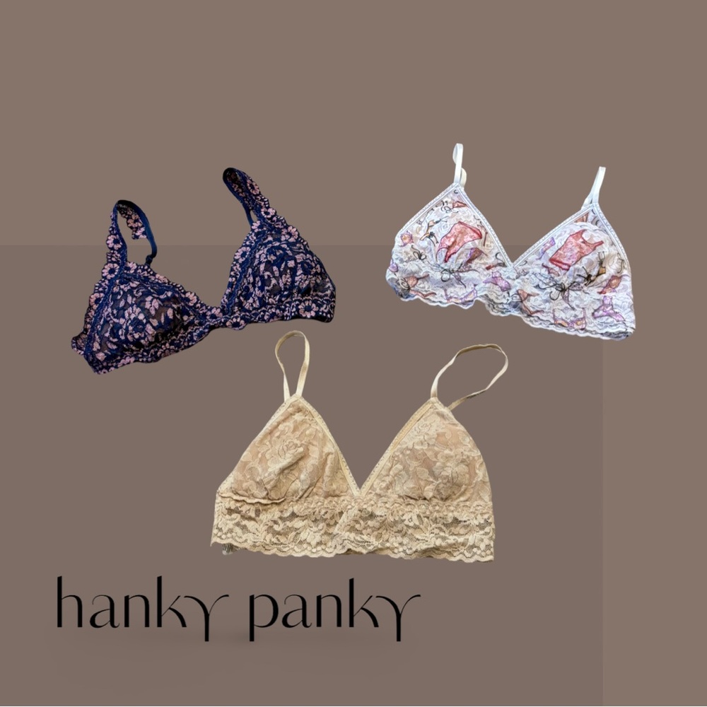 Set of 3 Hanky Panky Bralettes!  Never worn.  Size Small